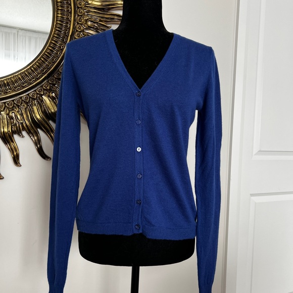 100% Cashmere Classic Blue Women's Jumper - Picture 4 of 7